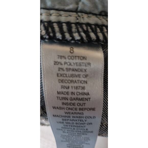 ANA Blue Denim Capris Jeans Women's SIZE 8 BLING Y2K Rhinestones Embellished 8 - Picture 14 of 14